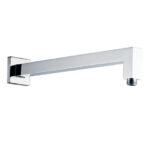 Square Wall Shower Arm With Rosette 42cm, Chrome