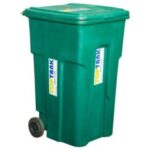 Top Tank Garbage Bin With Wheels  (Dark Green) 120L