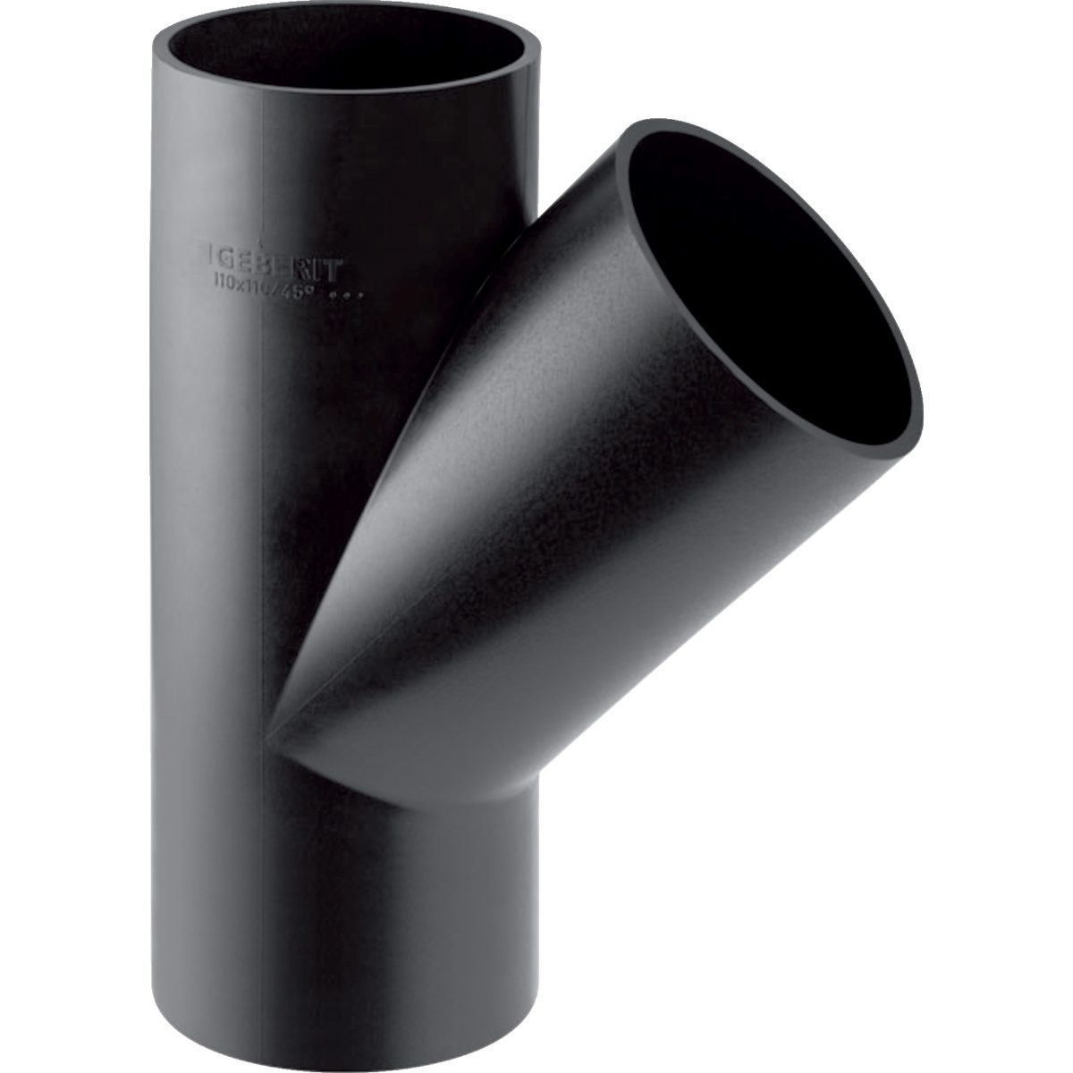 IBEND125_NA_1.jpg Geberit: HDPE Branch Fitting: 45deg; (75×63)mm - Image 1