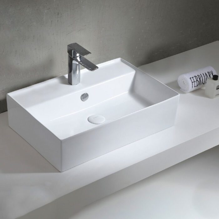 Tapis: Countertop Washbasin; (59.5×40.0x15.5)cm, White Glossy - Image 2